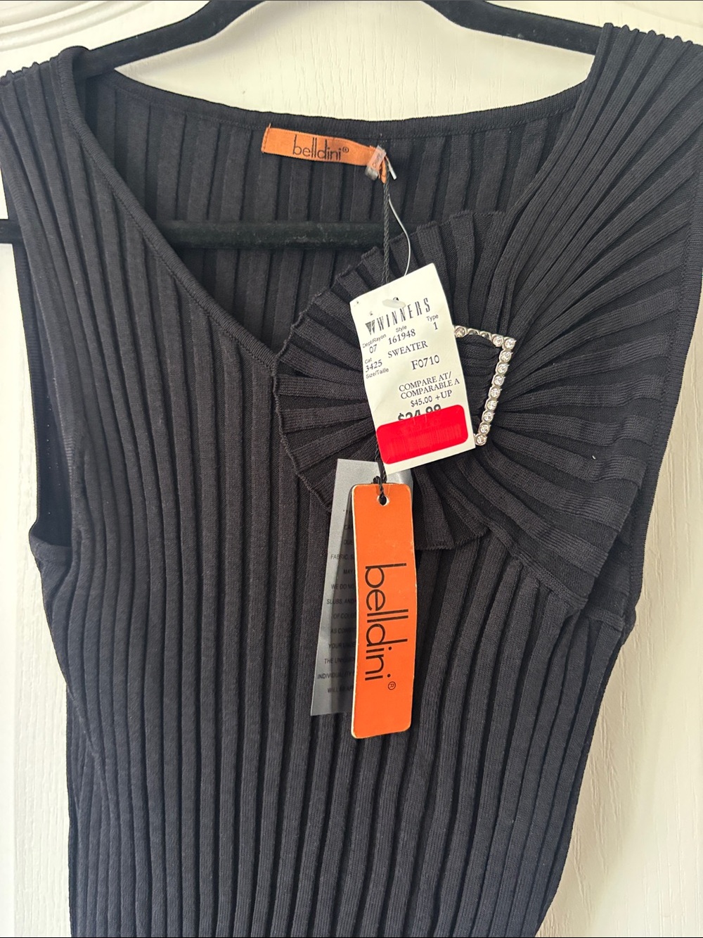 Black Ribbed Tank Top - Picture 3 of 4